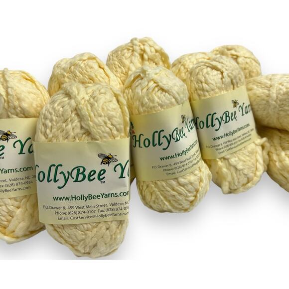 10 Skeins Holly Bee Yarns Cotton Boucle Yarn | A491 Custard Cream - Picture 4 of 8